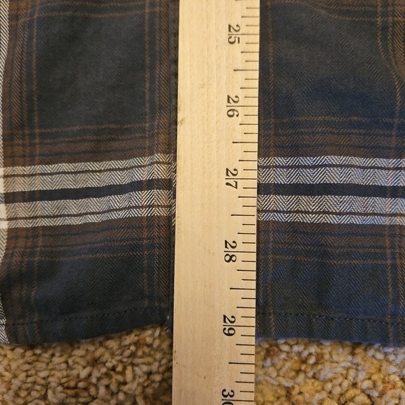 North Face Shirt Mens Large Green Check Long Sleeve Hiking Pockets Button Up - Picture 7 of 9